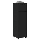 vidaXL Fürdőszoba Székény fiókkal Fekete 30,5 x 30 x 101 cm Faanyag