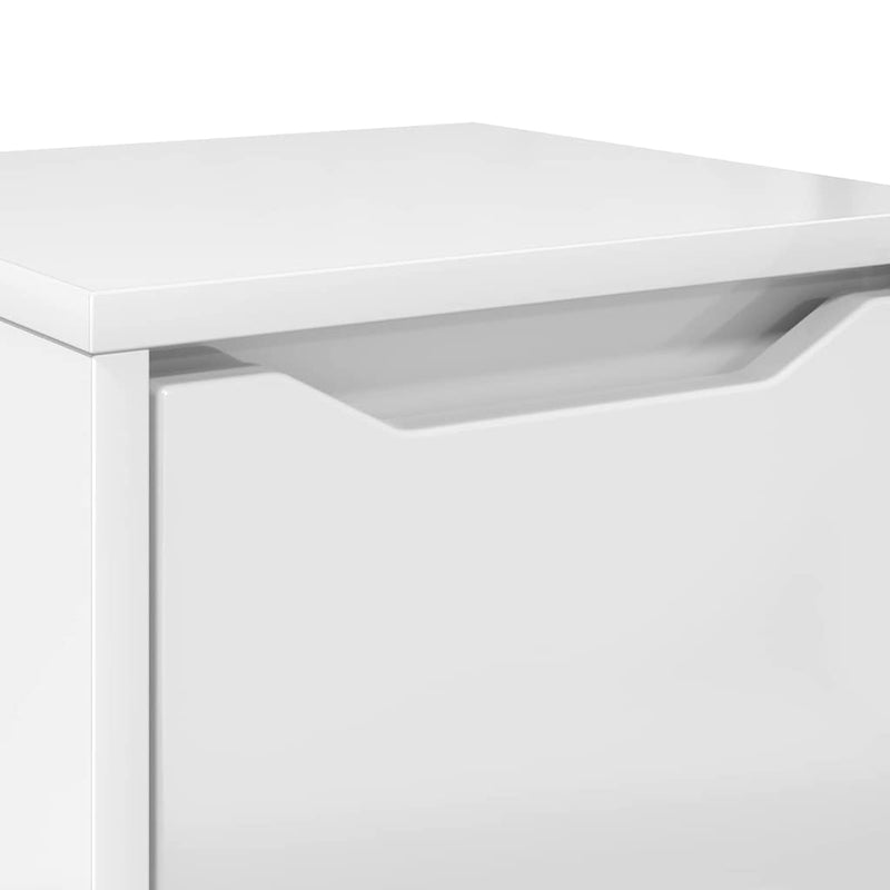 vidaXL Fürdőszoba Székény Magas Fényű Fehér 30,5 x 30 x 101 cm Faanyag