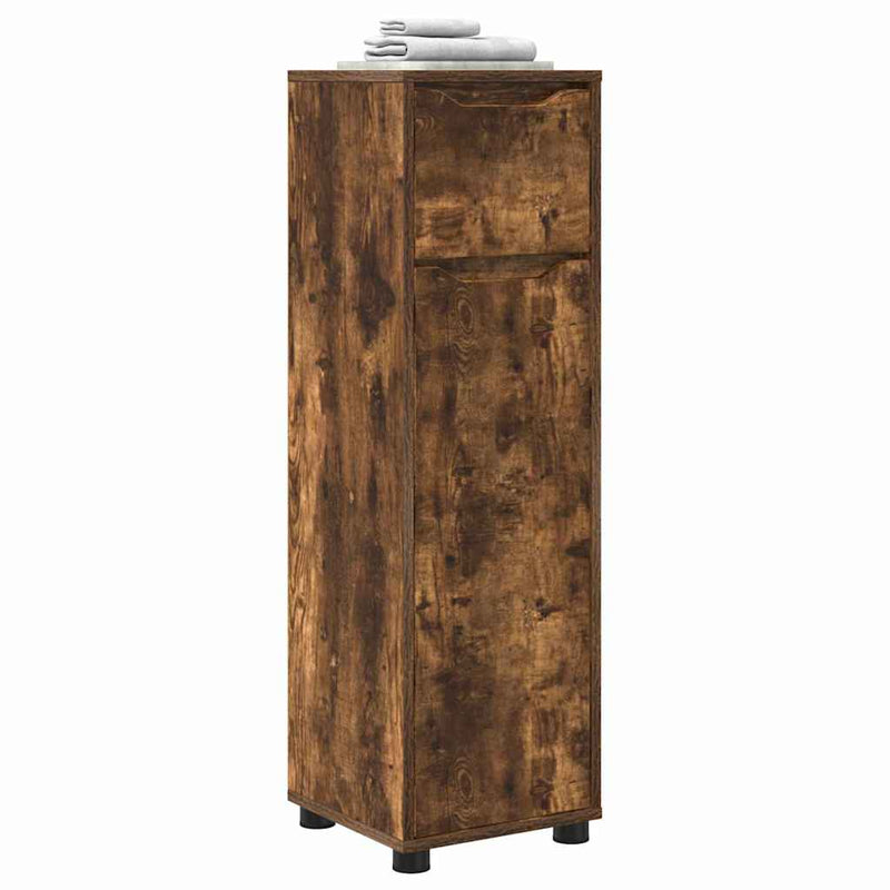 vidaXL Fürdőszoba Székény Füstölt tölgy 30,5 x 30 x 101 cm Faanyag