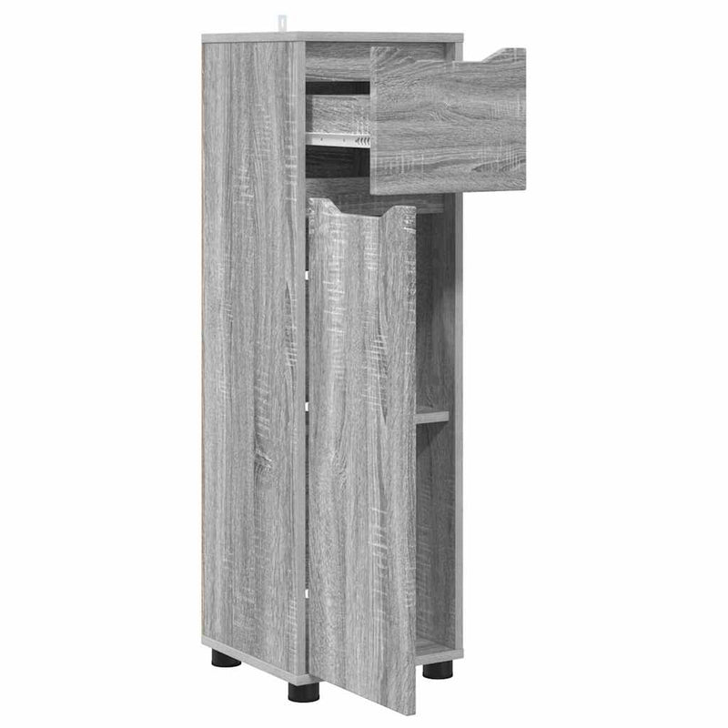 vidaXL Fürdőszoba Székény Szürke Sonoma 30,5 x 30 x 101 cm Faanyag