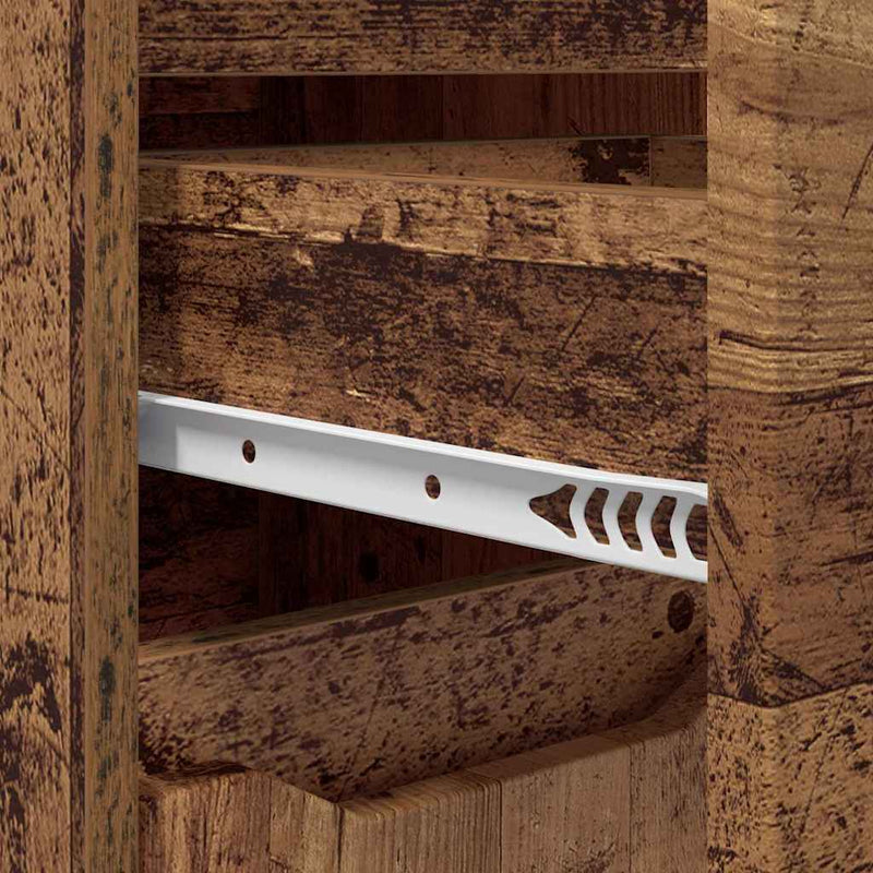 vidaXL Fürdőszoba Székény fiókkal Öreg fa 30,5 x 30 x 101 cm Faanyag