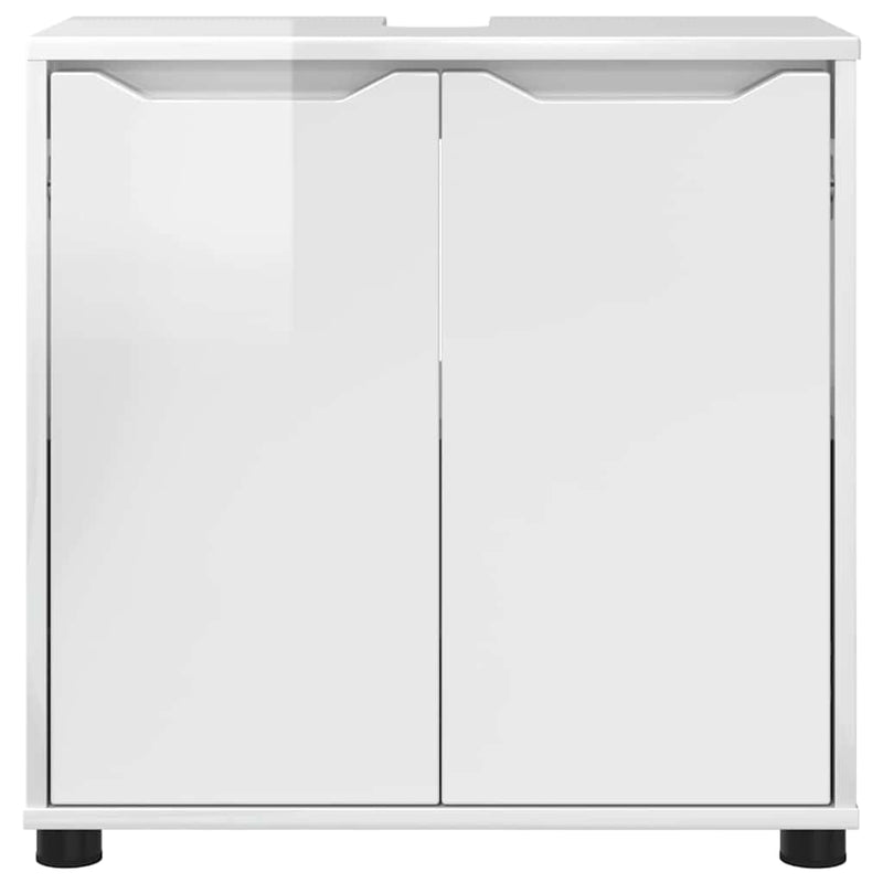 vidaXL Fürdőszoba mosdószekrény Magas Fényű Fehér 60 x 30 x 60 cm