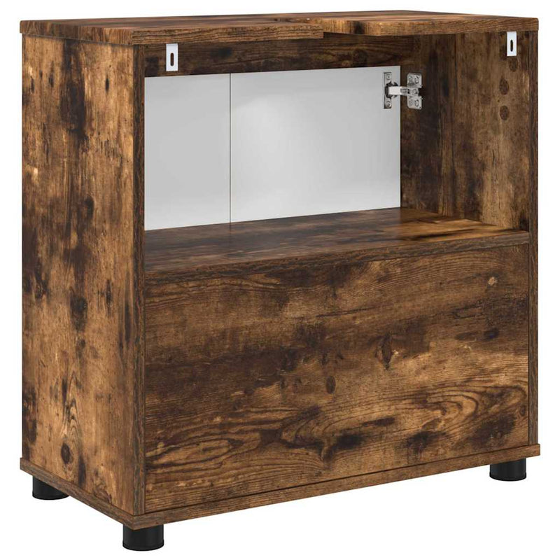 vidaXL Fürdőszoba mosdószekrény Füstölt tölgy 60 x 30 x 60 cm Faanyag