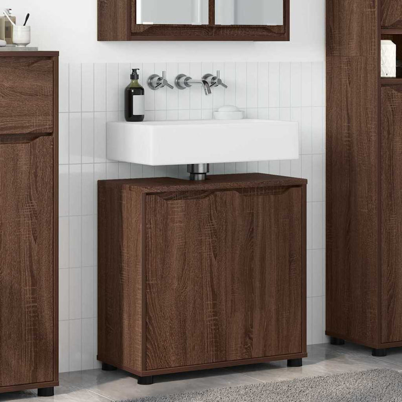 vidaXL Fürdőszoba mosdószekrény Barna Tölgy 60 x 30 x 60 cm Faanyag