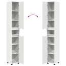 vidaXL Fürdőszoba Székény polcokkal Fehér 30,5 x 30 x 195 cm Faanyag