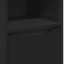 vidaXL Fürdőszoba Székény polcokkal Fekete 30,5 x 30 x 195 cm Faanyag