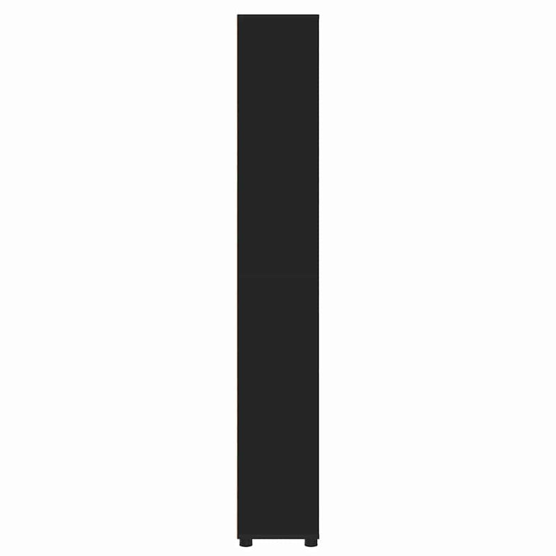 vidaXL Fürdőszoba Székény polcokkal Fekete 30,5 x 30 x 195 cm Faanyag