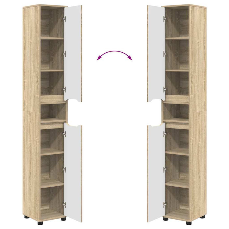 vidaXL Fürdőszoba Székény Sonoma tölgy 30,5 x 30 x 195 cm Faanyag