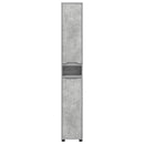 vidaXL Fürdőszoba Székény Beton Szürke 30,5 x 30 x 195 cm Faanyag