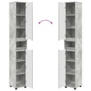 vidaXL Fürdőszoba Székény Beton Szürke 30,5 x 30 x 195 cm Faanyag