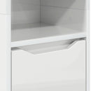 vidaXL Fürdőszoba Székény Magas Fényű Fehér 30,5 x 30 x 195 cm Faanyag