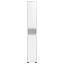 vidaXL Fürdőszoba Székény Magas Fényű Fehér 30,5 x 30 x 195 cm Faanyag