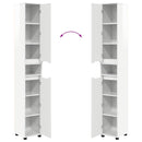 vidaXL Fürdőszoba Székény Magas Fényű Fehér 30,5 x 30 x 195 cm Faanyag