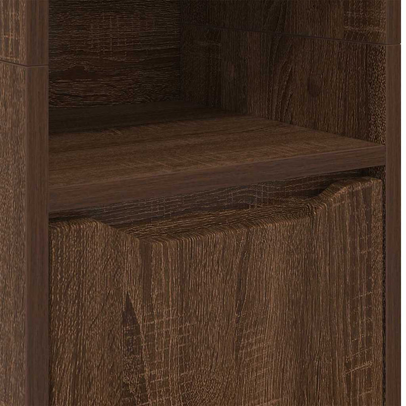 vidaXL Fürdőszoba Székény Barna Tölgy 30,5 x 30 x 195 cm Faanyag