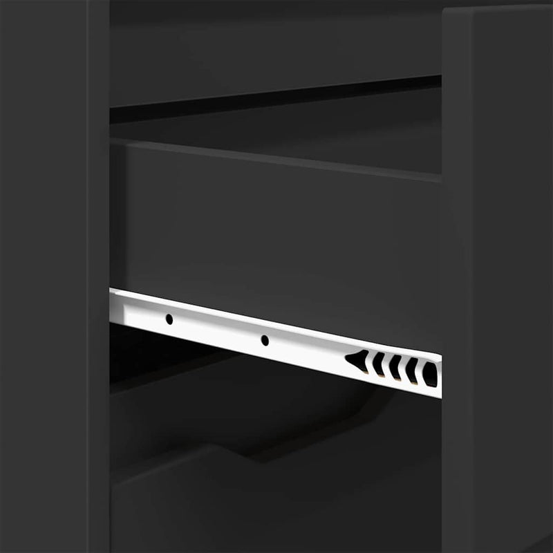 vidaXL Fürdőszoba Székény fiókkal Fekete 72,5 x 36,5 x 100 cm Faanyag