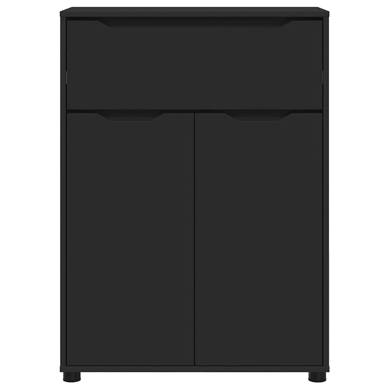 vidaXL Fürdőszoba Székény fiókkal Fekete 72,5 x 36,5 x 100 cm Faanyag