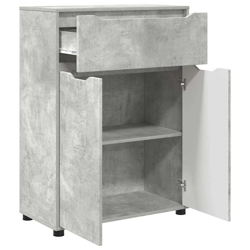 vidaXL Fürdőszoba Székény Beton Szürke 72,5 x 36,5 x 100 cm Faanyag