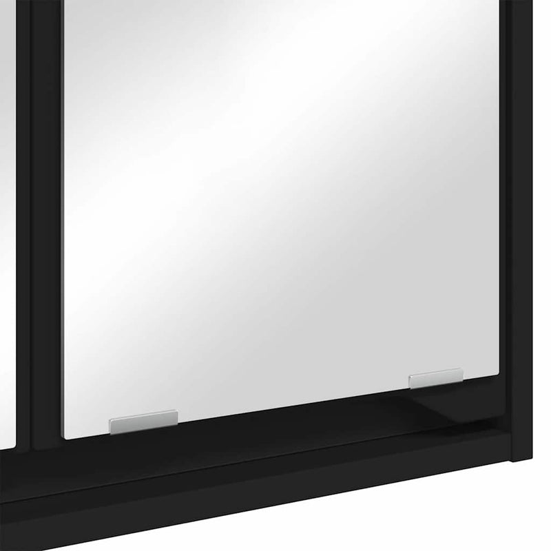 vidaXL Fürdőszobai tükörszekrény Fekete 60 x 20 x 60 cm Faanyag