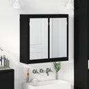 vidaXL Fürdőszobai tükörszekrény Fekete 60 x 20 x 60 cm Faanyag