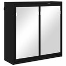 vidaXL Fürdőszobai tükörszekrény Fekete 60 x 20 x 60 cm Faanyag
