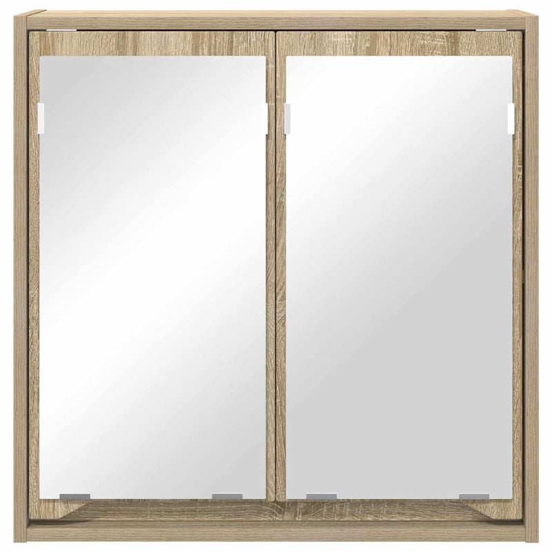 vidaXL Fürdőszobai tükörszekrény Sonoma tölgy 60 x 20 x 60 cm Faanyag