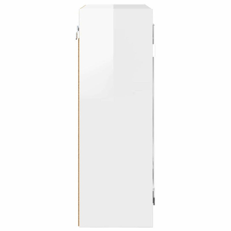 vidaXL Fürdőszobai tükörszekrény Magas Fényű Fehér 60 x 20 x 60 cm