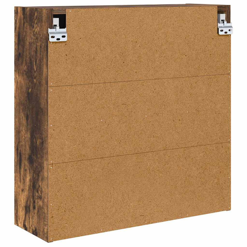 vidaXL Fürdőszobai tükörszekrény Füstölt tölgy 60 x 20 x 60 cm Faanyag