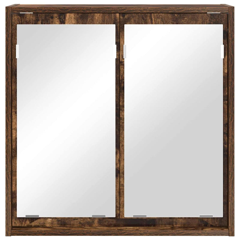 vidaXL Fürdőszobai tükörszekrény Füstölt tölgy 60 x 20 x 60 cm Faanyag