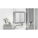 vidaXL Fürdőszobai tükörszekrény Szürke Sonoma 60 x 20 x 60 cm Faanyag