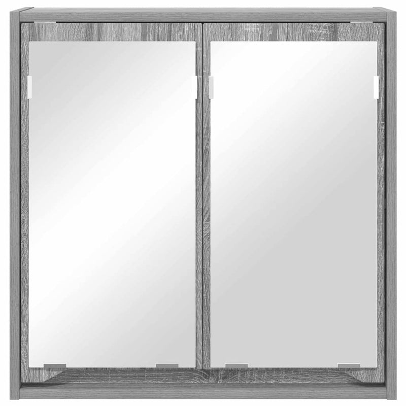 vidaXL Fürdőszobai tükörszekrény Szürke Sonoma 60 x 20 x 60 cm Faanyag