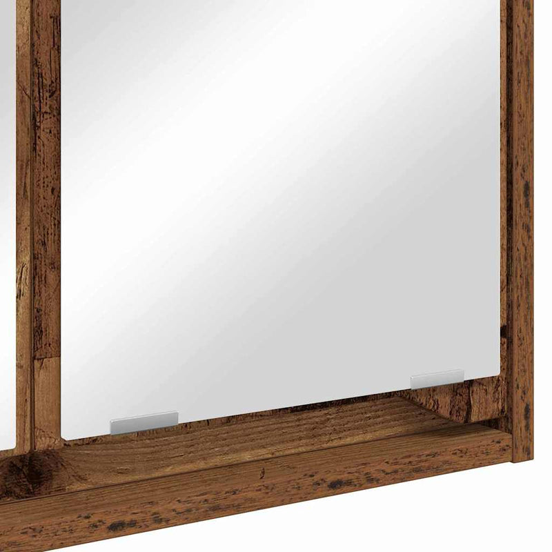 vidaXL Fürdőszobai tükörszekrény Öreg fa 60 x 20 x 60 cm Faanyag