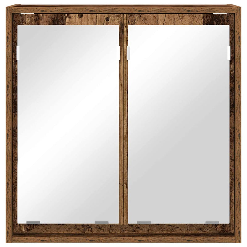 vidaXL Fürdőszobai tükörszekrény Öreg fa 60 x 20 x 60 cm Faanyag