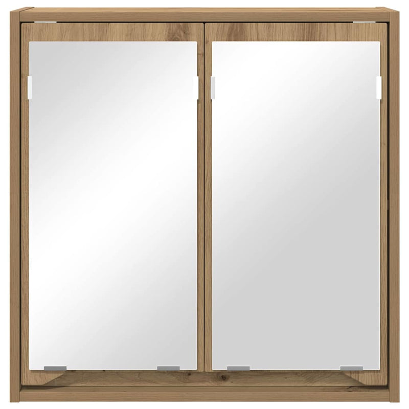 vidaXL Fürdőszobai tükörszekrény Artisan tölgy 60 x 20 x 60 cm Faanyag