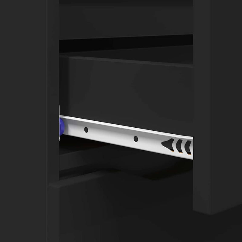 vidaXL Széf fiókkal Fekete 100 x 30 x 65,6 Faanyag