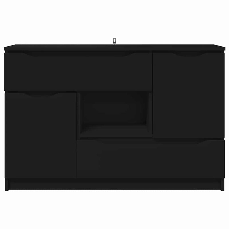 vidaXL Széf fiókkal Fekete 100 x 30 x 65,6 Faanyag