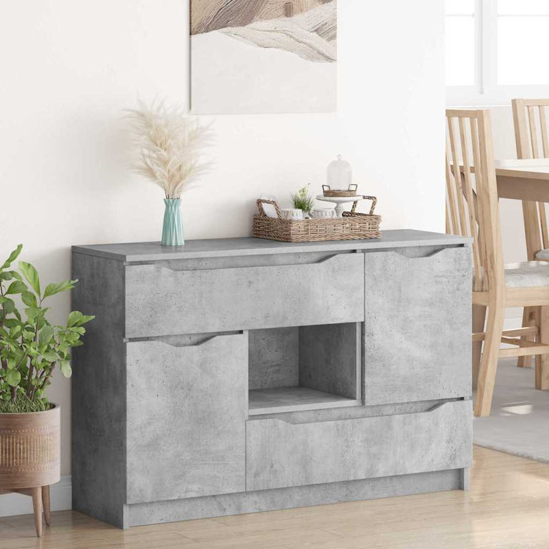 vidaXL Széf fiókkal Beton Szürke 100 x 30 x 65,6 Faanyag