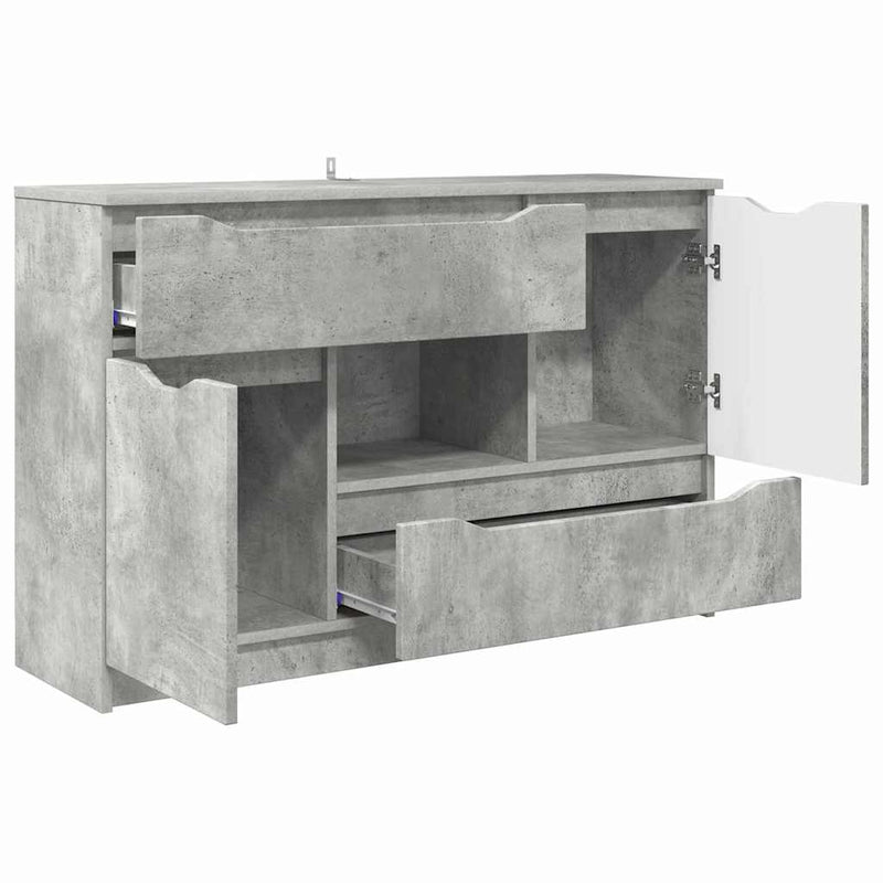 vidaXL Széf fiókkal Beton Szürke 100 x 30 x 65,6 Faanyag