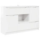 vidaXL Széf fiókkal Magas Fényű Fehér 100 x 30 x 65,6 Faanyag