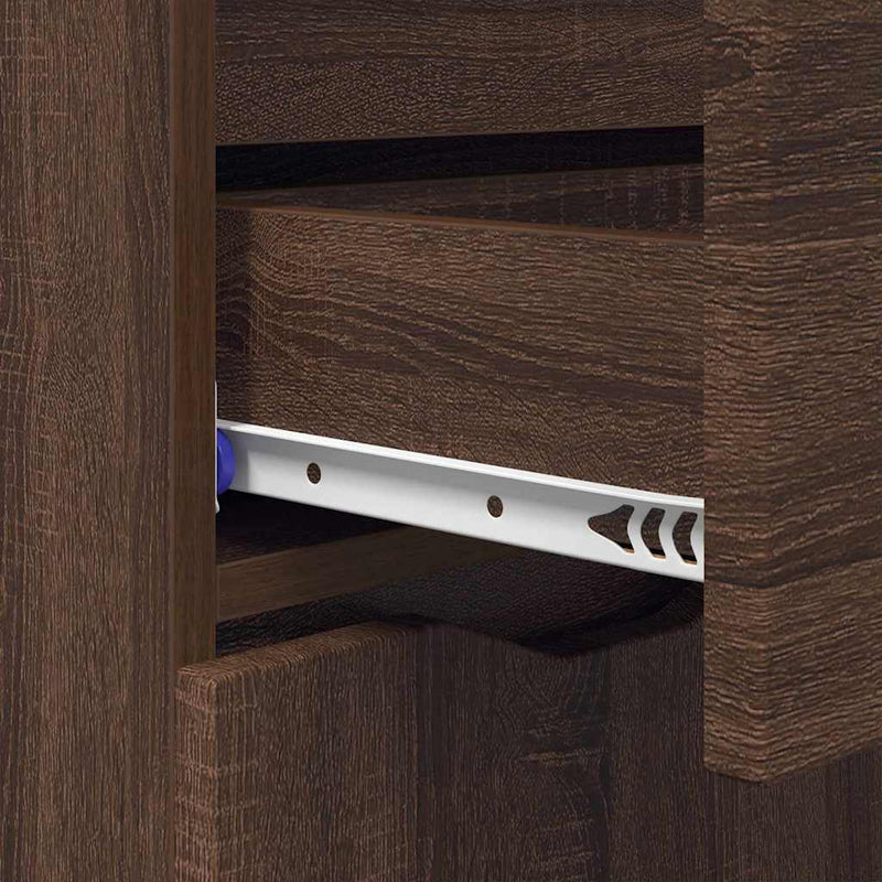 vidaXL Széf fiókkal Barna Tölgy 100 x 30 x 65,6 Faanyag