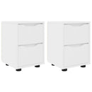 vidaXL Éjjeliszekrények fiókkal 2 pcs Fehér 30,5 x 30 x 43 cm Faanyag