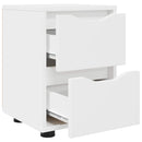 vidaXL Éjjeliszekrények fiókkal 2 pcs Fehér 30,5 x 30 x 43 cm Faanyag