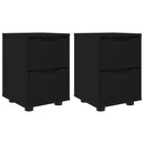 vidaXL Éjjeliszekrények fiókkal 2 pcs Fekete 30,5 x 30 x 43 cm Faanyag