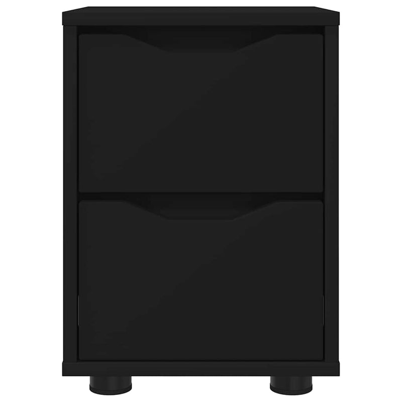 vidaXL Éjjeliszekrények fiókkal 2 pcs Fekete 30,5 x 30 x 43 cm Faanyag