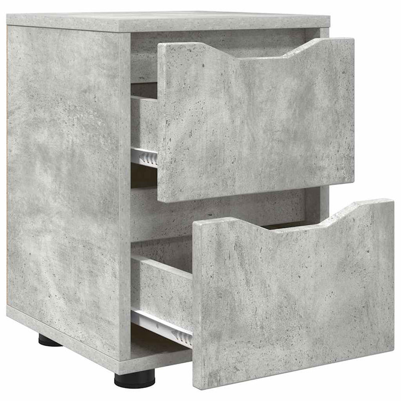 vidaXL Éjjeliszekrények 2 pcs Beton Szürke 30,5 x 30 x 43 cm Faanyag