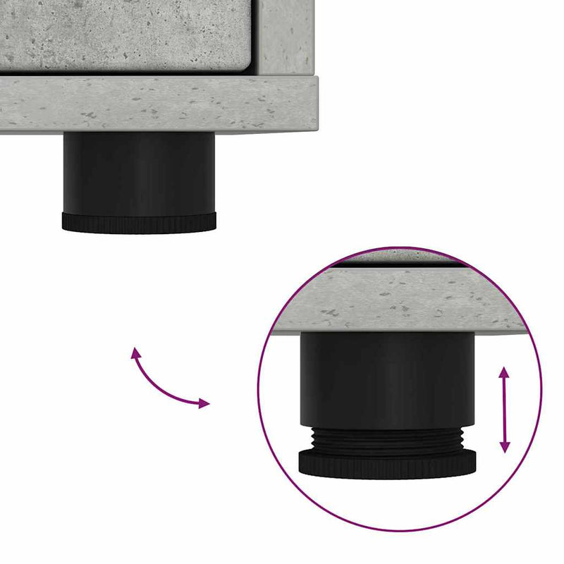 vidaXL Éjjeliszekrények 2 pcs Beton Szürke 30,5 x 30 x 43 cm Faanyag