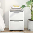 vidaXL Éjjeli asztal Magas Fényű Fehér 30,5 x 30 x 43 cm Faanyag