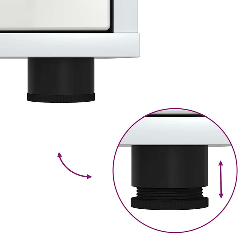 vidaXL Éjjeli asztal Magas Fényű Fehér 30,5 x 30 x 43 cm Faanyag