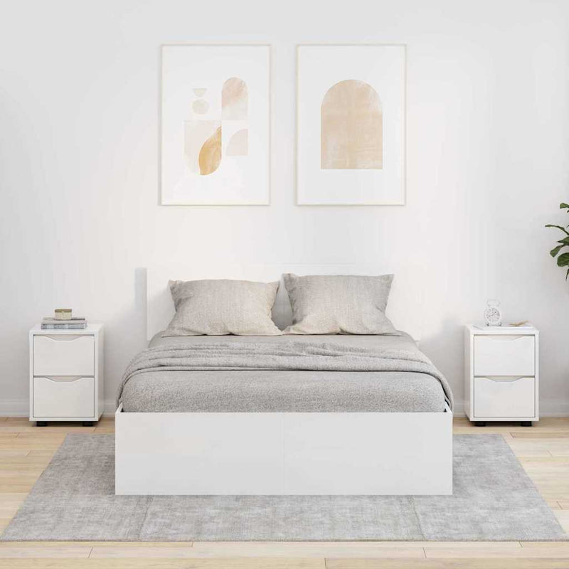 vidaXL Éjjeliszekrények 2 pcs Magas Fényű Fehér 30,5 x 30 x 43 cm