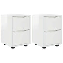 vidaXL Éjjeliszekrények 2 pcs Magas Fényű Fehér 30,5 x 30 x 43 cm