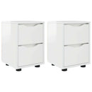 vidaXL Éjjeliszekrények 2 pcs Magas Fényű Fehér 30,5 x 30 x 43 cm